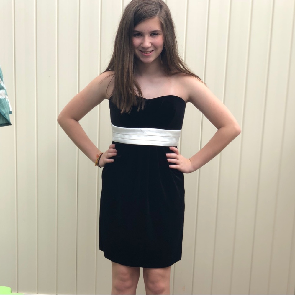 Black & White Velvet Dress